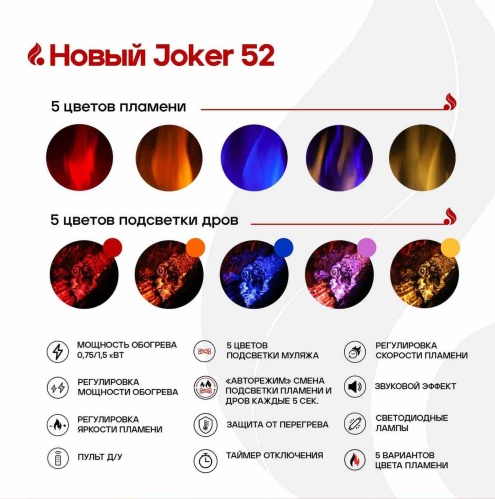 Линейный электрокамин Real Flame Joker 52 в Череповце